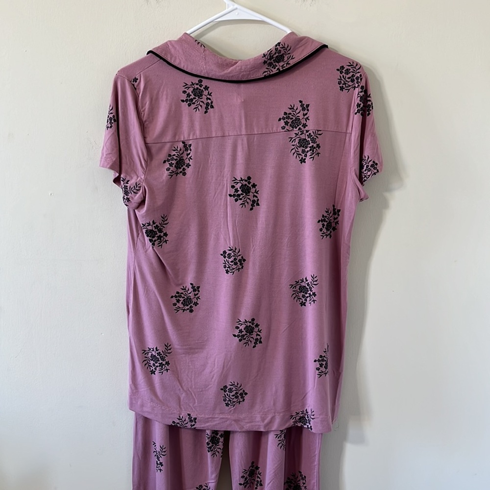 Soma Cool Nights Pajama Set in Peaceful Floral Pink FLAWED Sz Small - Picture 5 of 13